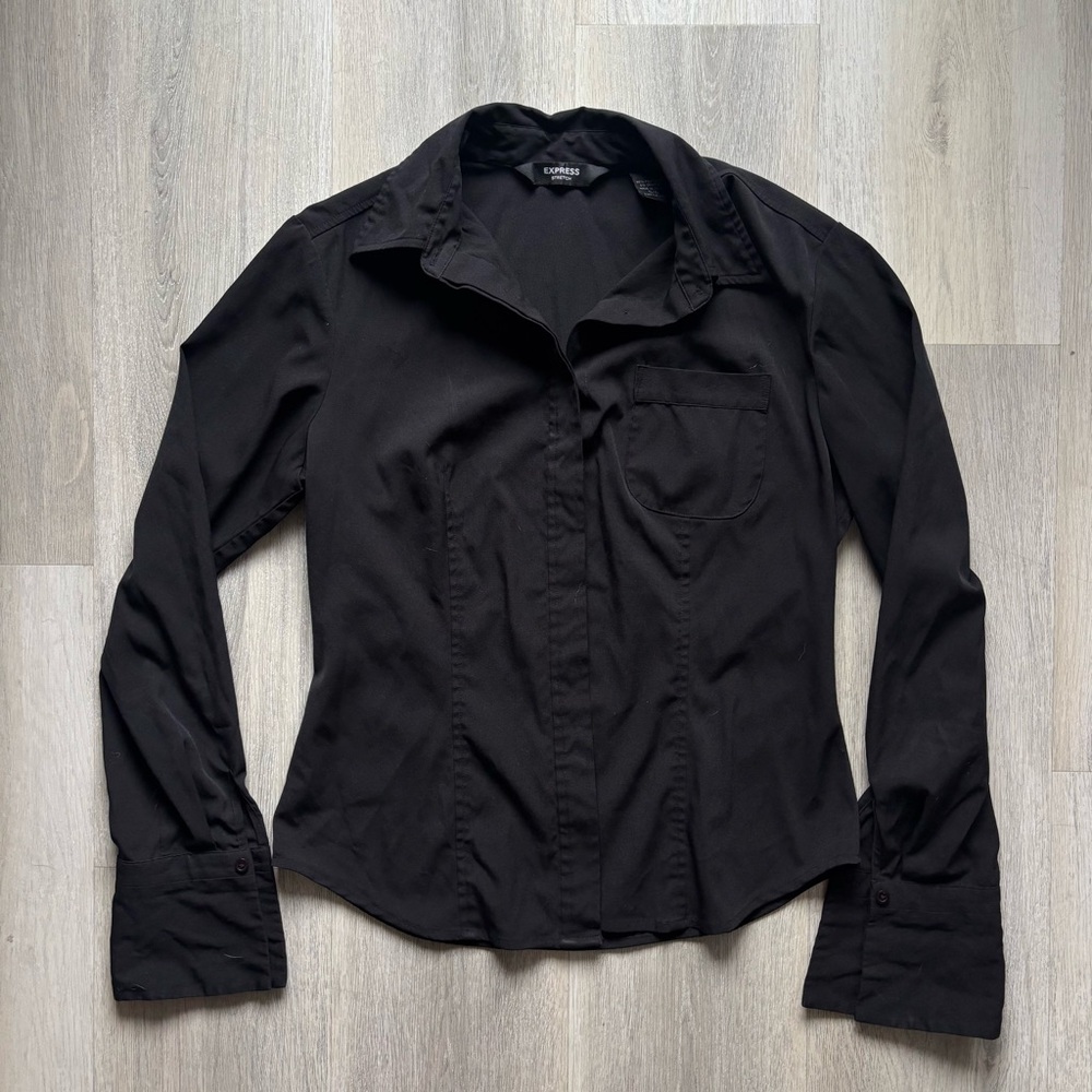 Express black button down long sleeve